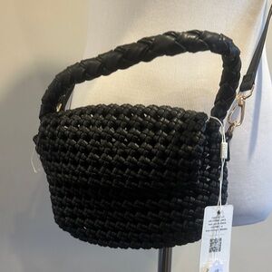Urban Expressions Black Braided Shoulder Bag